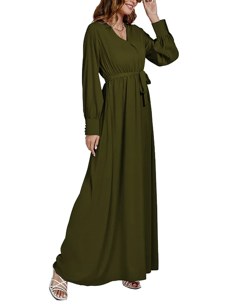 Tunic Ruffle Long Maxi Women Dress